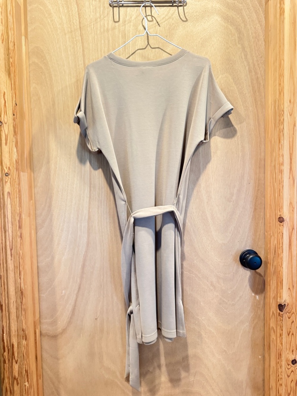 Cable & Gauge Taupe Tie-Waist Midi Dress